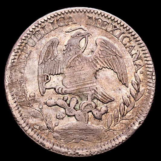 México. 8 Reales. (26,96 g.). Zacatecas. 1844. Ensayador D·M. KM-377.13. MBC+.