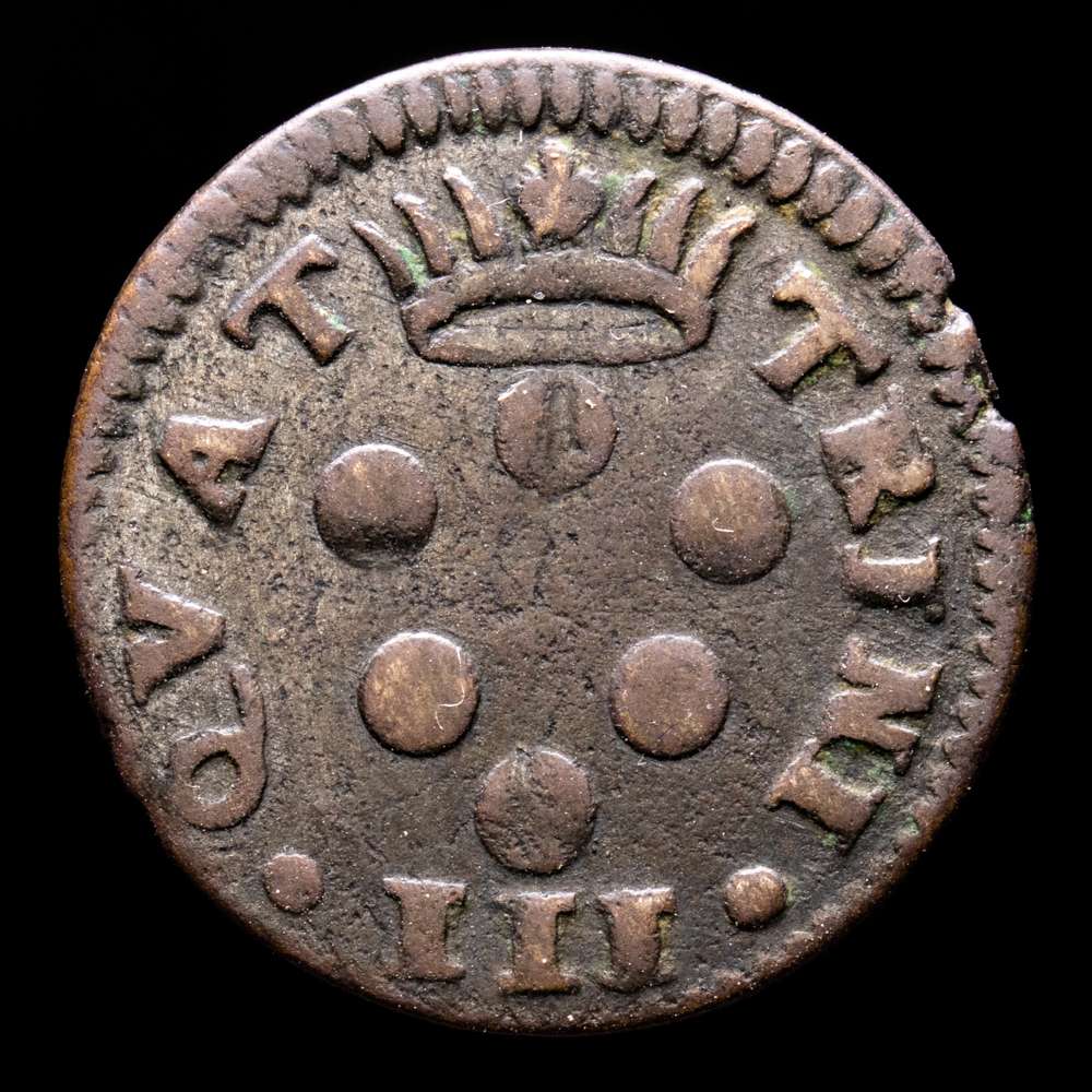 Italia. 3 Quattrini. (2,16 g.). Firenze. 1680. MBC+. Muy rara.