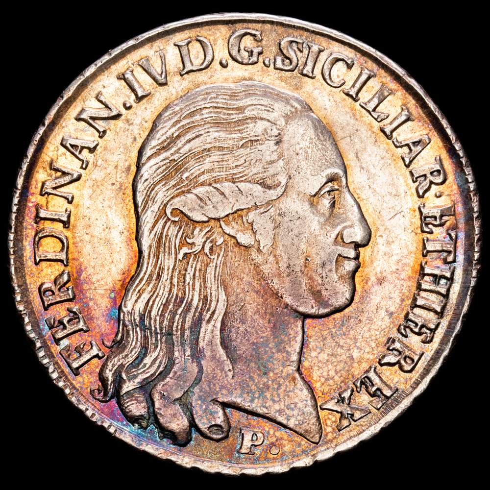 Italia – Ferdinan IV. 120 Gana. (27,53g.). Napoles. 1798. KM-215. XF. Rara en esta conservación.
