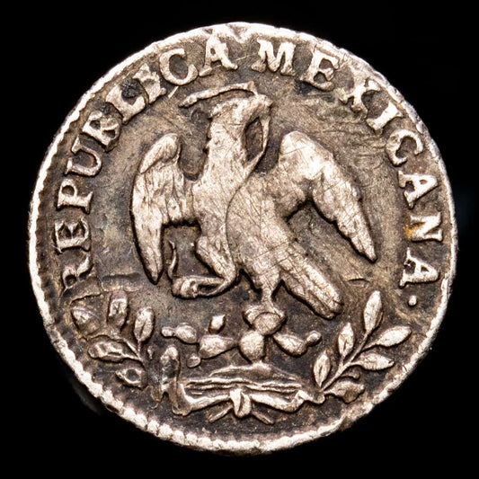 México. 1/2 Real. (1,67 g.). México. 1851. G·C. KM-370,9. MBC+. Pátina oscura.