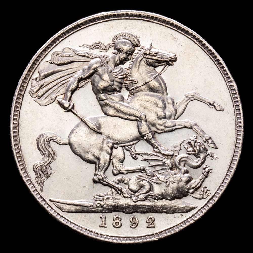Gran Bretaña – Victoria Queen. 1 Crown. (28,21 g.). 1892. KM-765. EBC+.