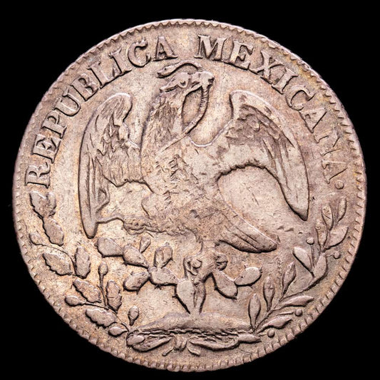 México. 8 Reales. (26,87 g.). Guanajuato. 1852. Ensayador P·F. KM-377.8. MBC+.