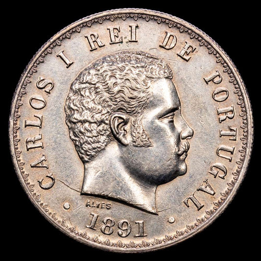 Portugal – Carlos I. 500 Reis. (12,52 g.). 1891. KM-535. EBC.