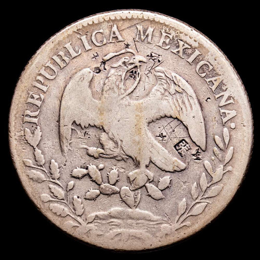 México. 8 Reales. (26,62 g.). México. 1844. Ensayador M·F. KM-377.10. MBC-.