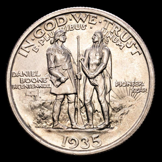ESTADOS UNIDOS. 1/2 dólar. 1935. AR. Bicentenario Daniel Boone. KM-165,1. SC.